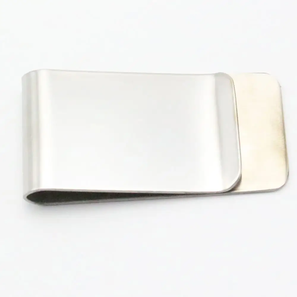 Glossy Men Money Clip Slim Cash Clip Stainless Steel ID Card Folder Protable Wallet Mini Metal Bill Clamp Male Mini Purse 2022