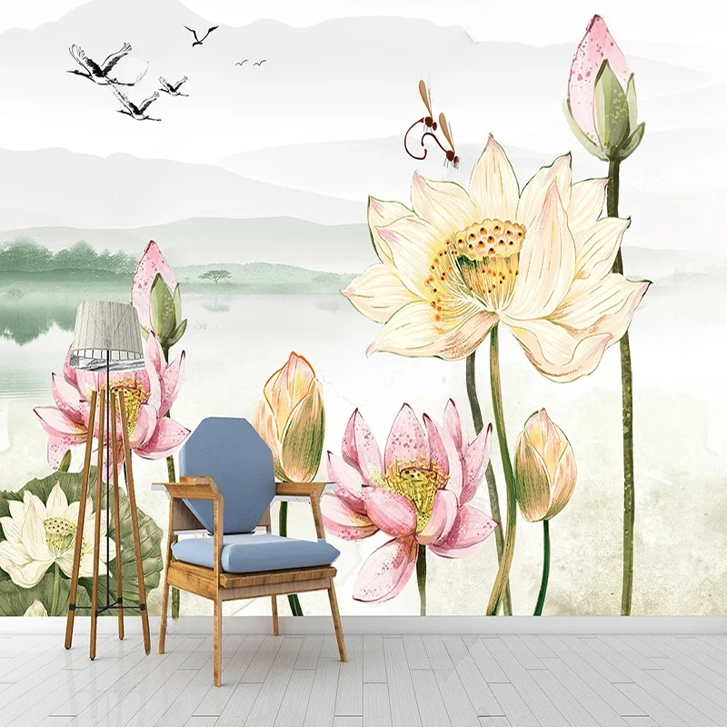 

Custom Wall Mural Creative Lotus Landscape Artistic Conception For Living Room Bedroom Background Paper Papel De Parede Tapety