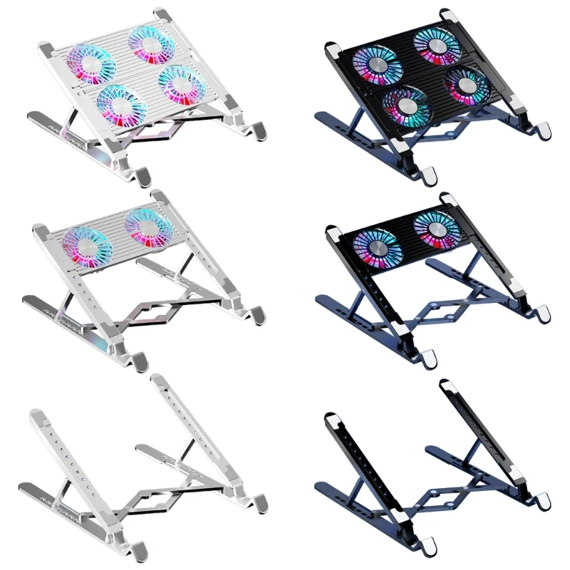 

LED Laptop Cooling Pad Gaming Laptop Coolers Laptop Fan Cooling Stand with Quiet Cooling Fan Folding Bracket for Laptop