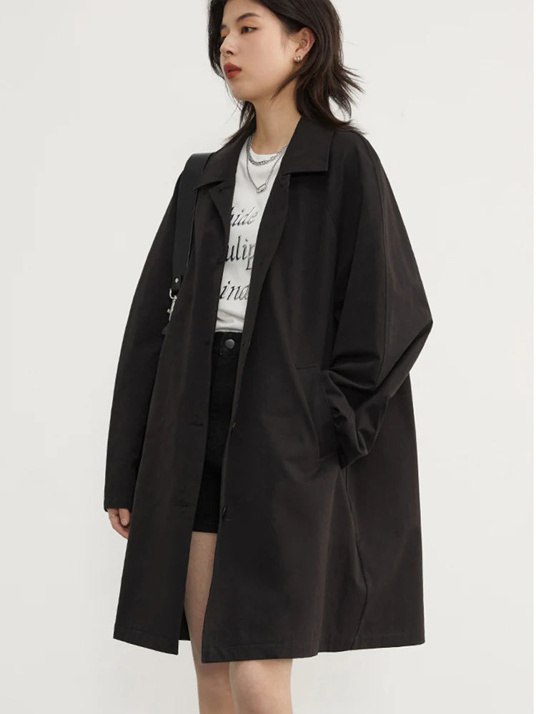 CHIC VEN Women\'s Trench Coat Casual Loose Medium Length Woman Windbreaker Female Outerwear Spring Autumn 2023 Clothing