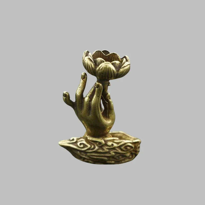 Lotus Buddha Hand Reverse Incense Burner Household Decorative Ornament Zen Incense Holder Home Decoration