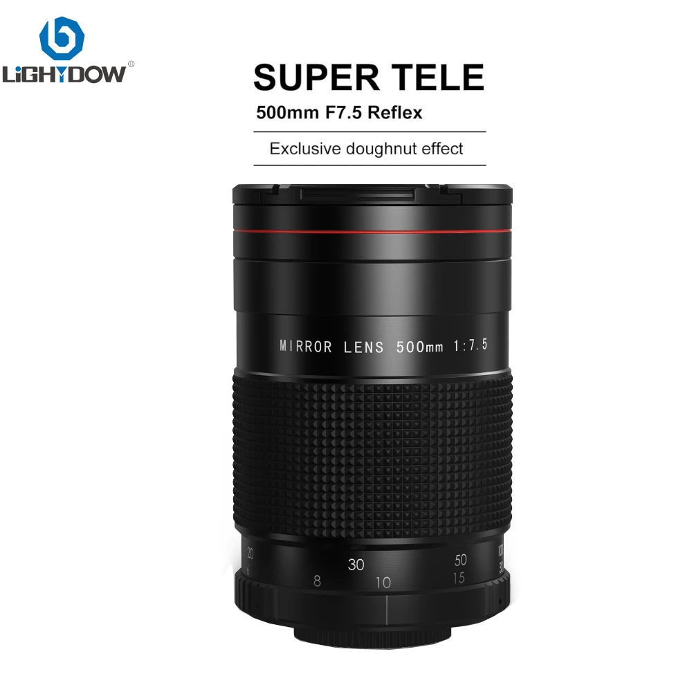 Lightdow Telephoto Lens 500mm f7.5 Manual Focus Reflex Mirror Lens for Canon EOS Rebel 550D 80D 77D T8i T7i 4000D Sony Olympus