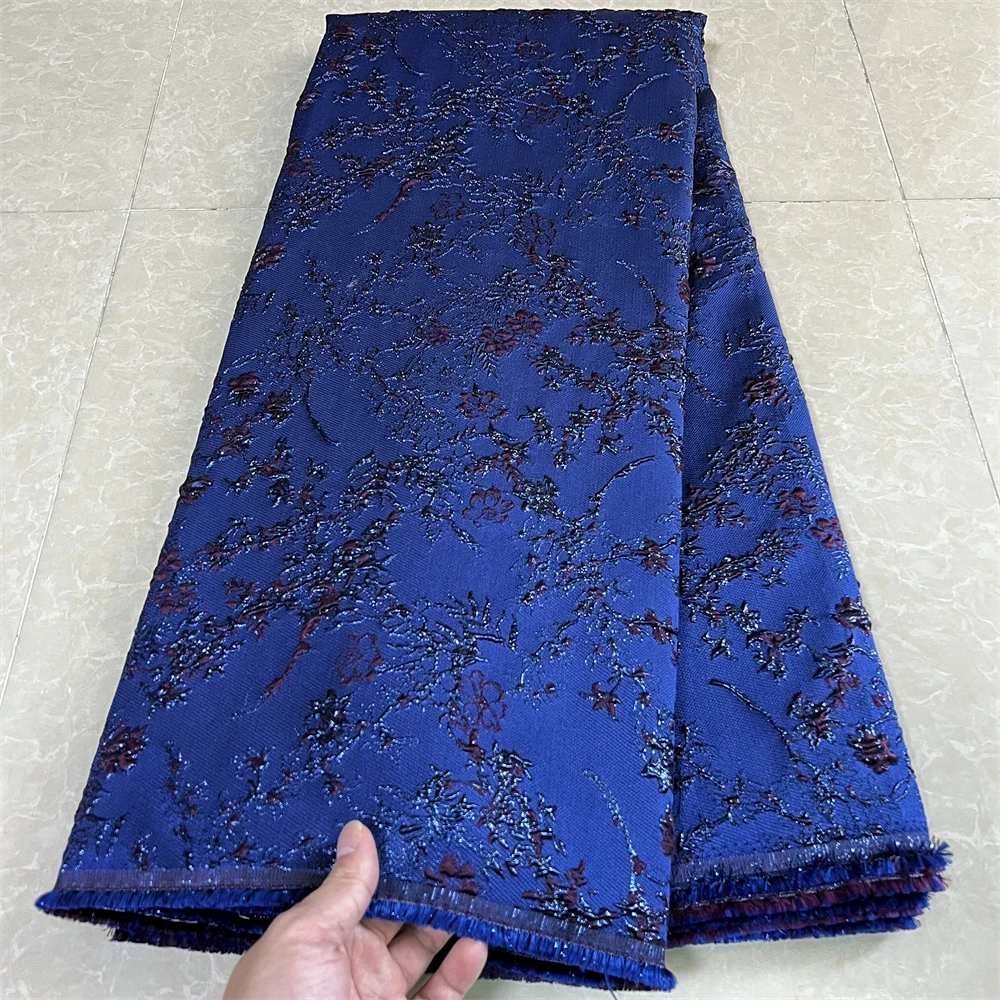 

Nigerian Sequin Brocade Jacquard Fabric, African Lace, Wedding Party, Nigerian Lace, High Quality, New, JK091, 5 Yard, 2023