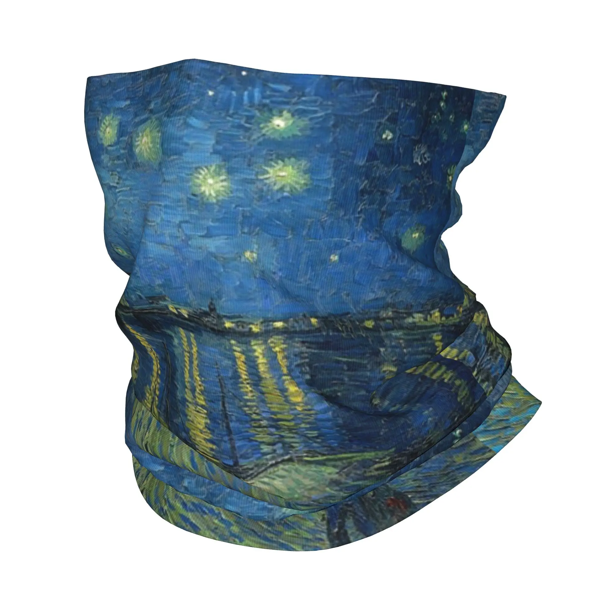 

Vincent Van Gogh Starry Night Over the Rhone Bandana Neck Cover Printed Wrap Scarf Warm Balaclava Outdoor Sports For Men Women