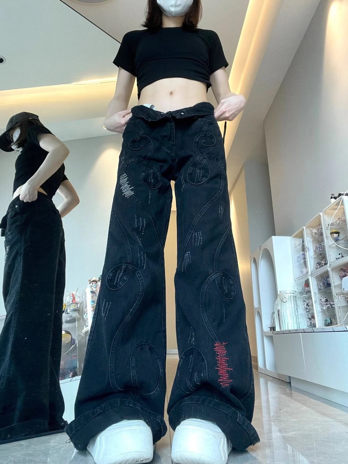 아메리칸 빈티지 청바지 부츠컷 여성 캐주얼 하이 스트리트 스타일 바지 슬림 Y2k 레트로 하이 웨이스트 서브컬쳐 스트리트웨어 여성 데님