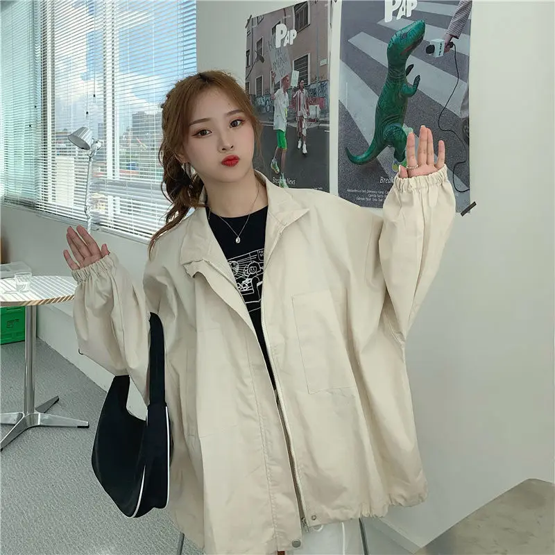 

Basics Jackets Women Solid Leisure Popular Creativity Korean Style Cool Fashion Ladies Unisex Ulzzang Delicate Temperament Ins