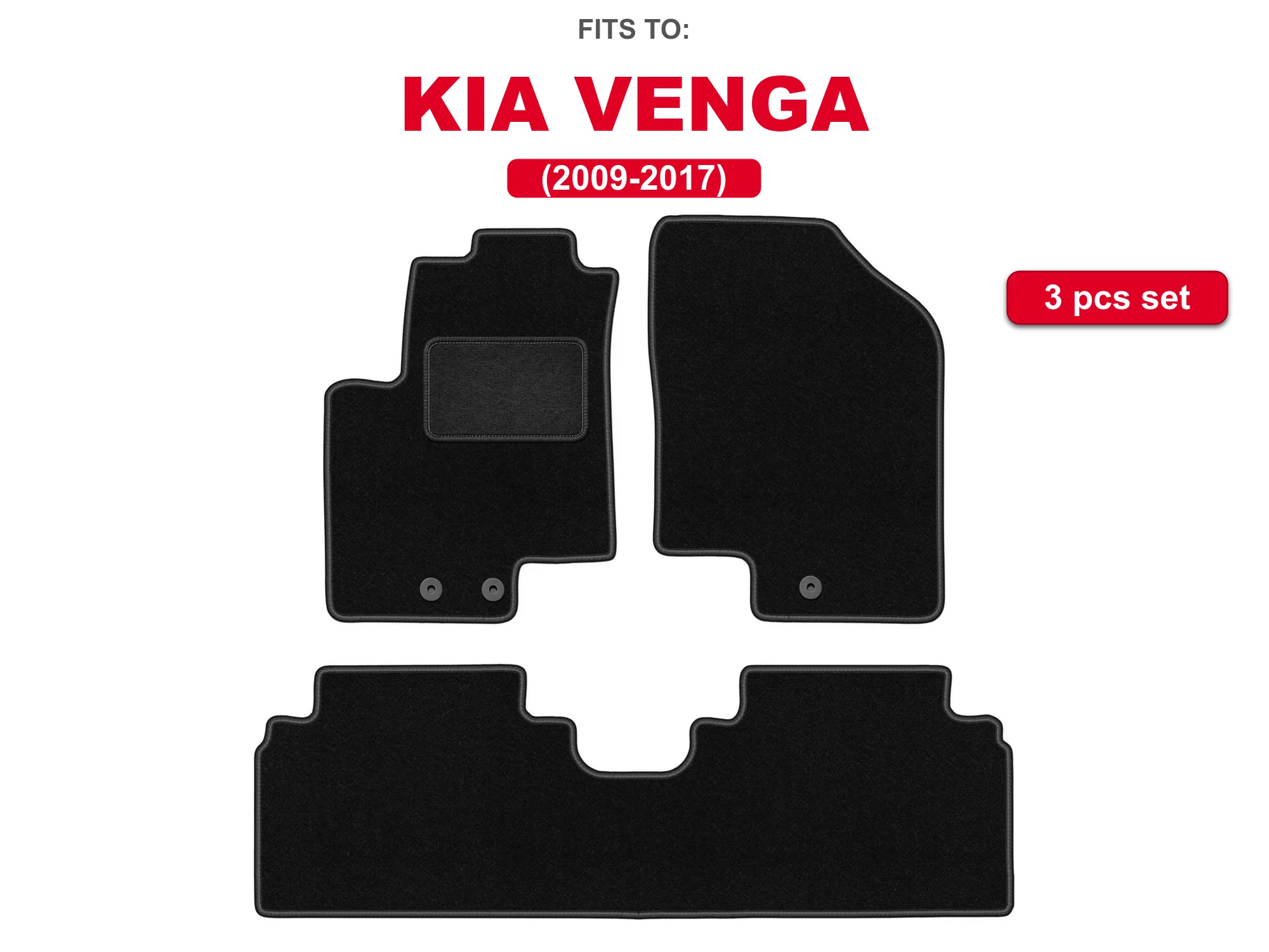 Auto Velour Tapijten voor: Hyundai ix20 2010-2018 minivan zwarte auto-geïnstalleerde automattenset