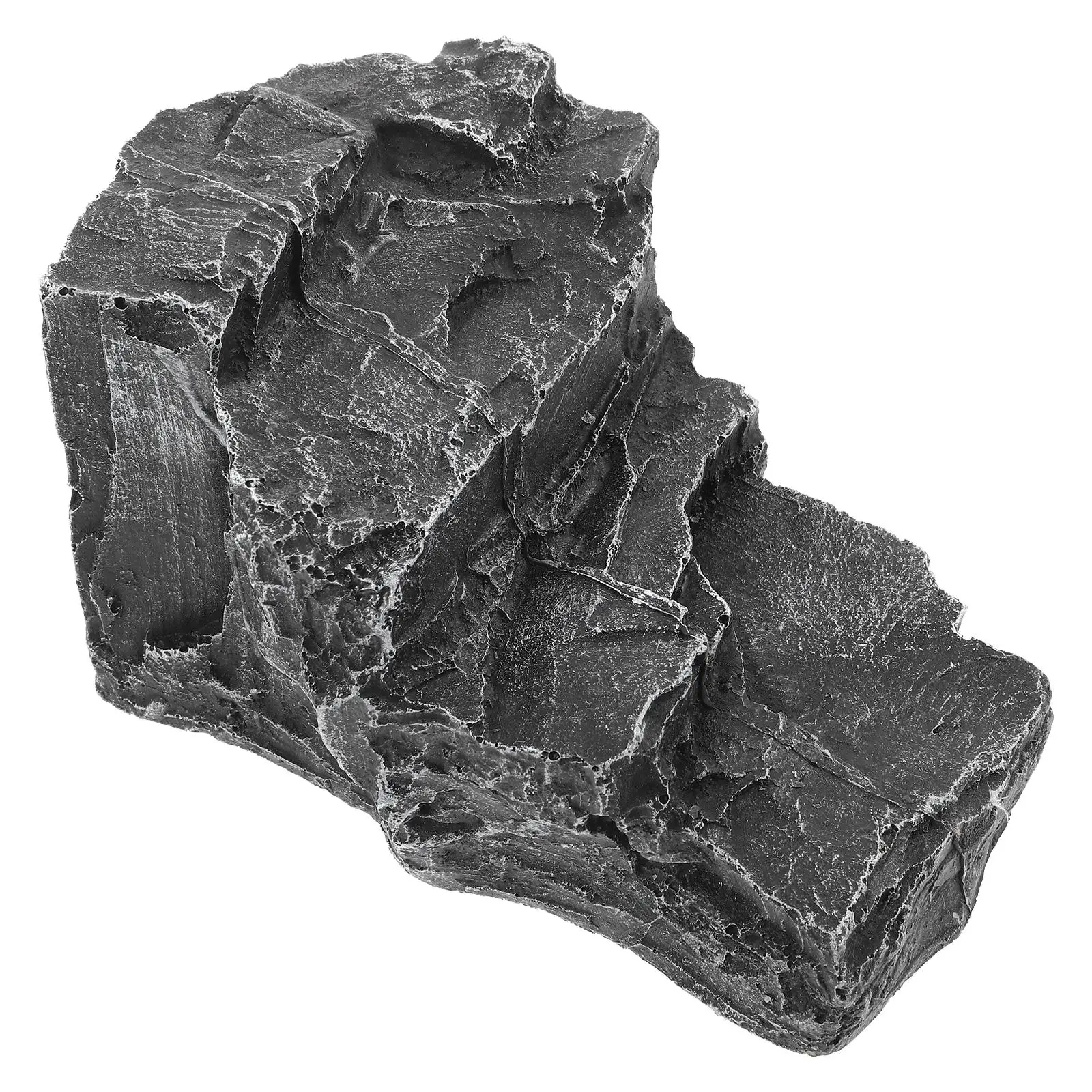 

Resin Basking Platform Turtle Reptile Pets Large Smooth Surface Easy Cleaning Rock Shape Tank Decor Landscaping Accessories