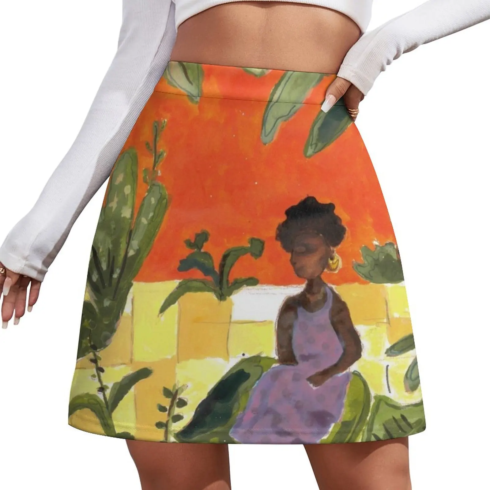 

Botanical room Mini Skirt womans clothing Sexy mini skirt