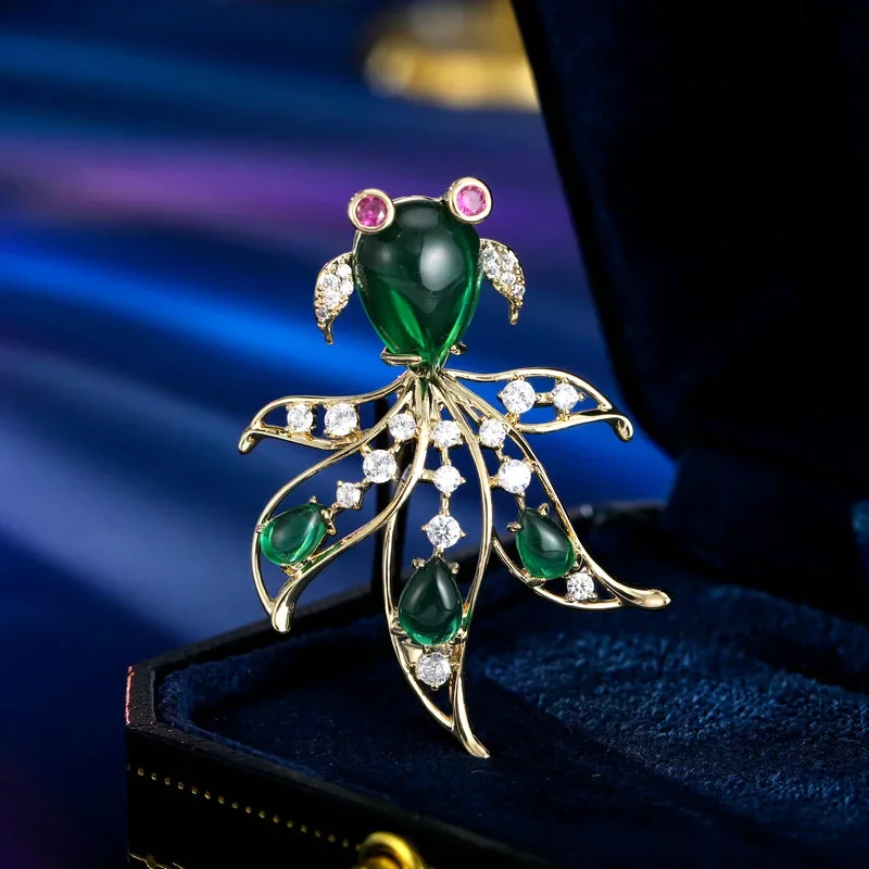 9527 年間魚国家トレンドレトロ中国風金魚ブローチ多目的カーディガン固定ドレス