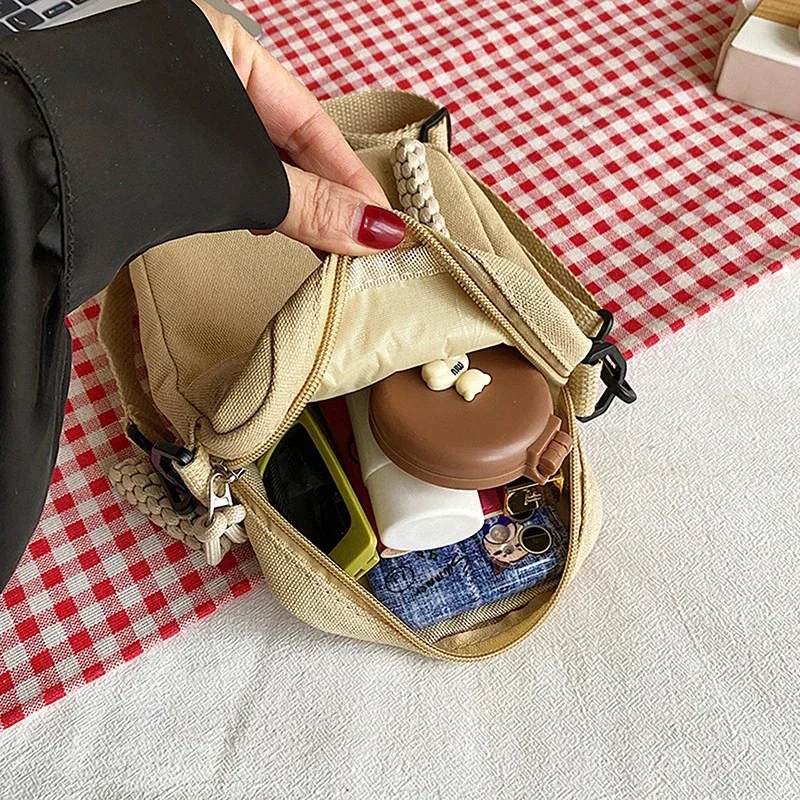 حقيبة كروس قماشية متعددة الوظائف حقيبة نسائية عصرية، حقيبة كتف رياضية كاجوال صغيرة للطلاب