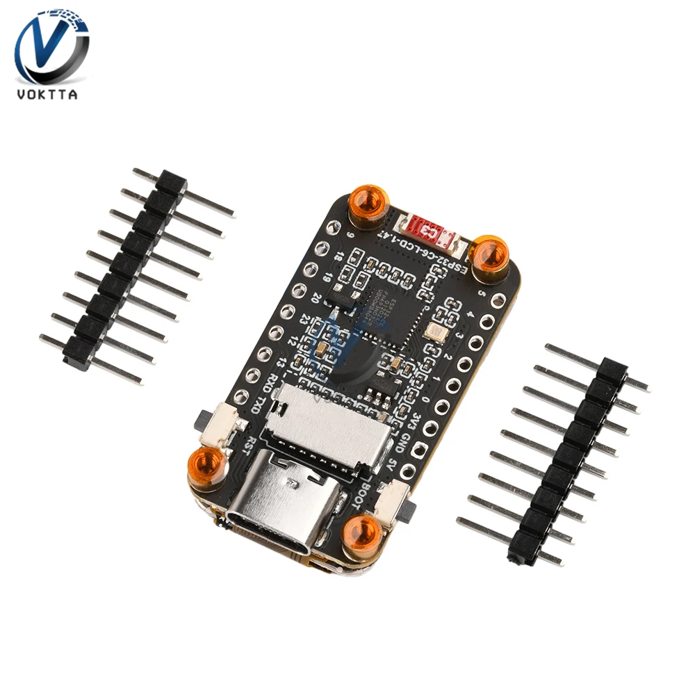 Макетная плата ESP32-C6, 1,47-дюймовый ЖК-дисплей, 172×320, 262K, 160 МГц, одноядерный процессор, USB Type-C, беспроводной модуль Wi-Fi + BLE