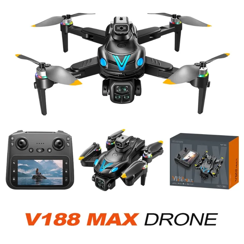 Nouveau Drone V188MAX moteur sans balais 4K professionnel HD trois caméras 5G WIFI quadrirotor pliable photographie aérienne Dron cadeaux