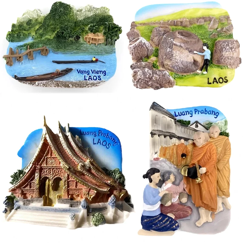 Laos Fridge Magnets Vang Vieng Travelling Souvenirs Luang Prabang Fridge Stickers Home Decoration Wedding Gifts