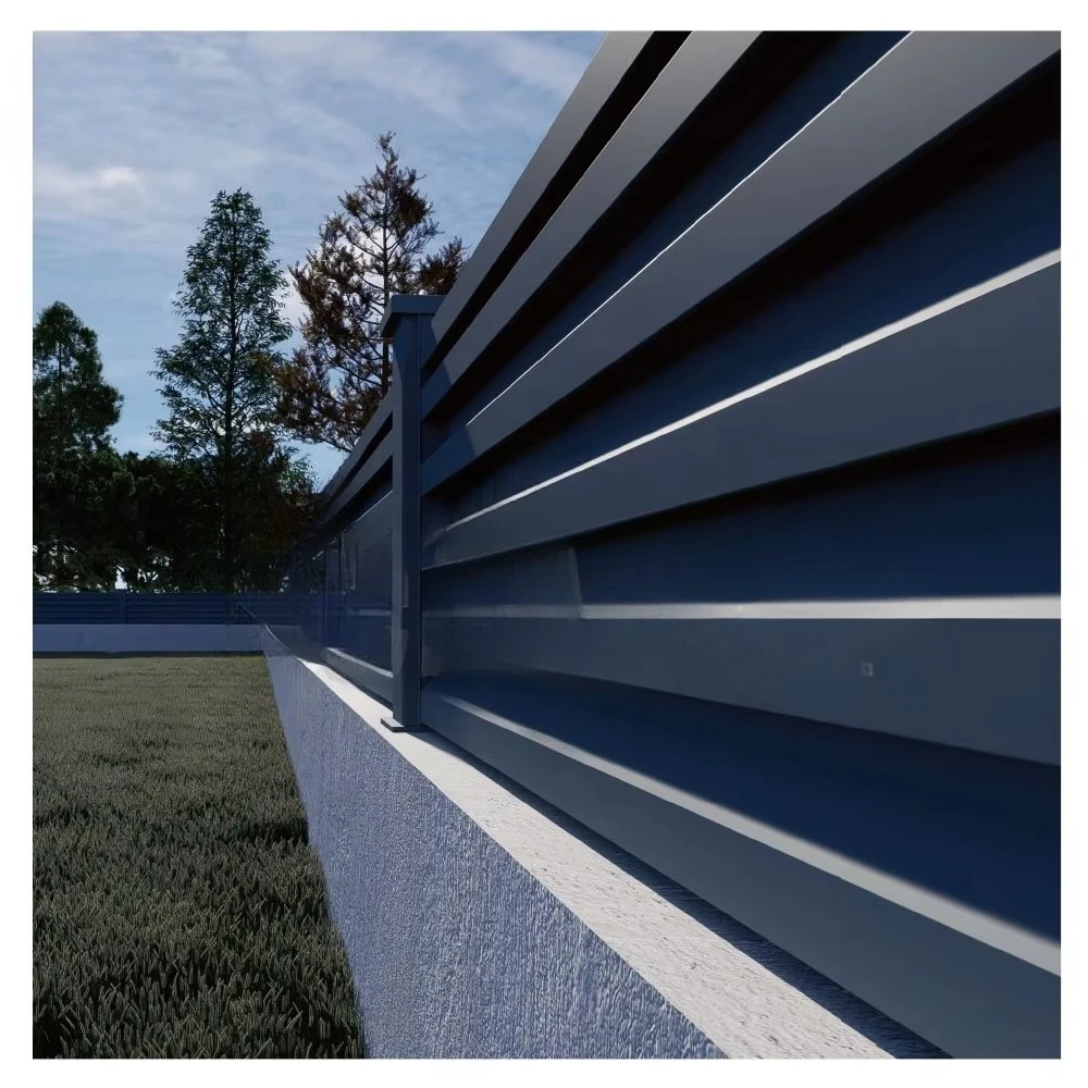 

Наружная планка для конфиденциальности, черный алюминиевый забор, жалюзированный сад, задний двор, крышка кондиционера, система корпуса, 3D моделирование