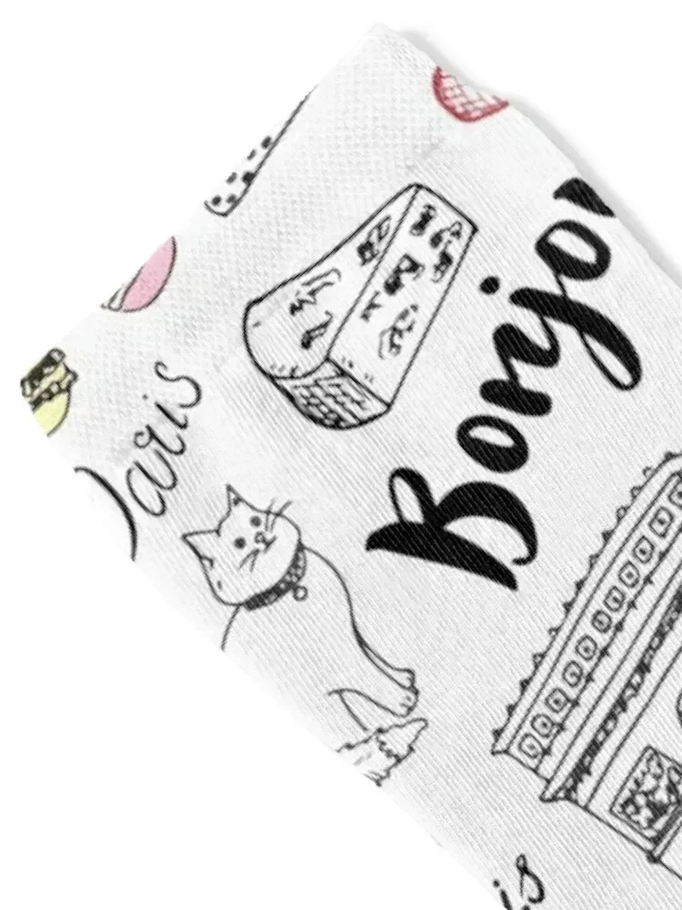 جوارب برج ايفل جورب مضحك لكرة السلة مجنون أحذية المشي لمسافات طويلة الجوارب النسائية والرجال