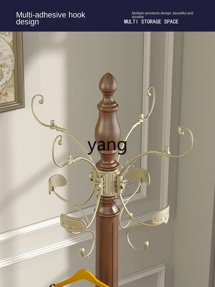 Yjq Solid Wood Walnut Hanger Clothes Coat Rack Hallway Living Room Bedroom Showroom Villa Clothes Rack