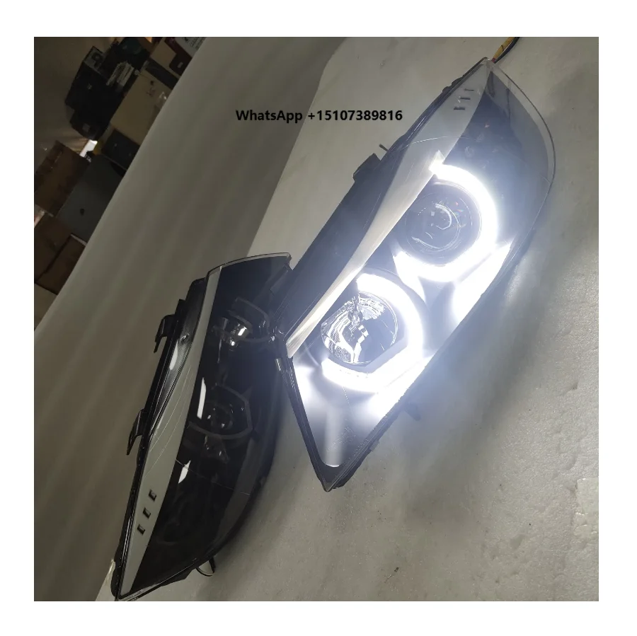 

Для E90 330I 320I 318i светодиодные фары с ангельскими глазками JY