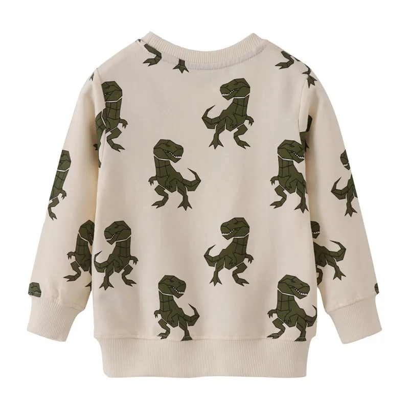 2-7T Dinosaurs Print Long Sleeve Boys Sweatshirts  Autumn Spring Kids Hooded Children's Top Baby Clothes Sport Shirts