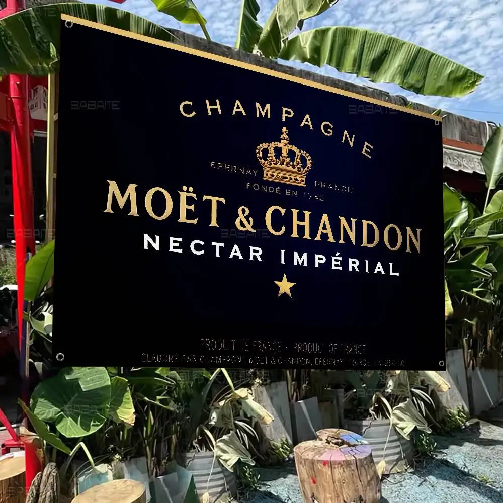 Champagne M-Moet &Chandon Tienda de gran tamaño Promoción de arte Cabina publicitaria Bandera Banners colgantes