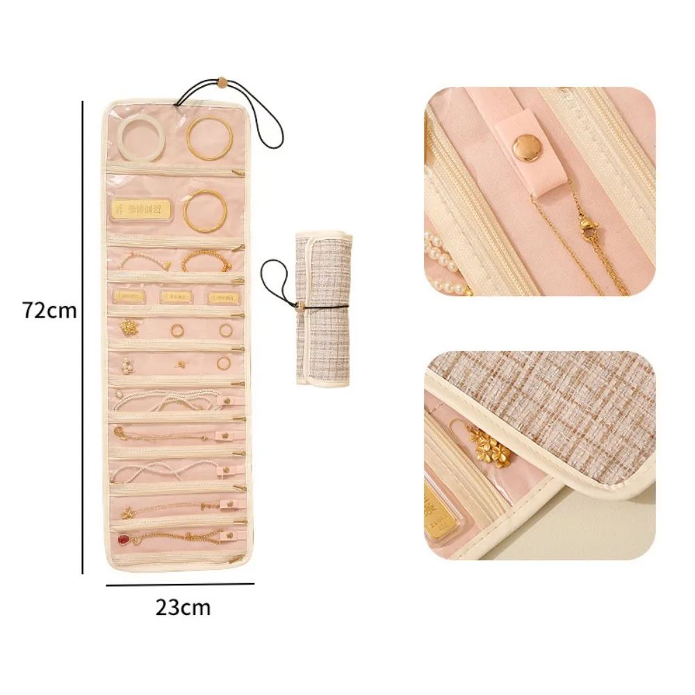 

Multicolor Foldable Jewelry Bag Multi-functional Anti-collision Jewelry Case Roll-Up Large Capacity Organizer Bag