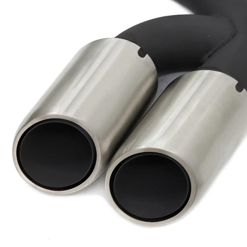 Black Quad Exhaust Tips for Porsche Cayenne 958 92A V6 2011-2014 Direct Fit Stainless Tailpipe for Factory Square Tip