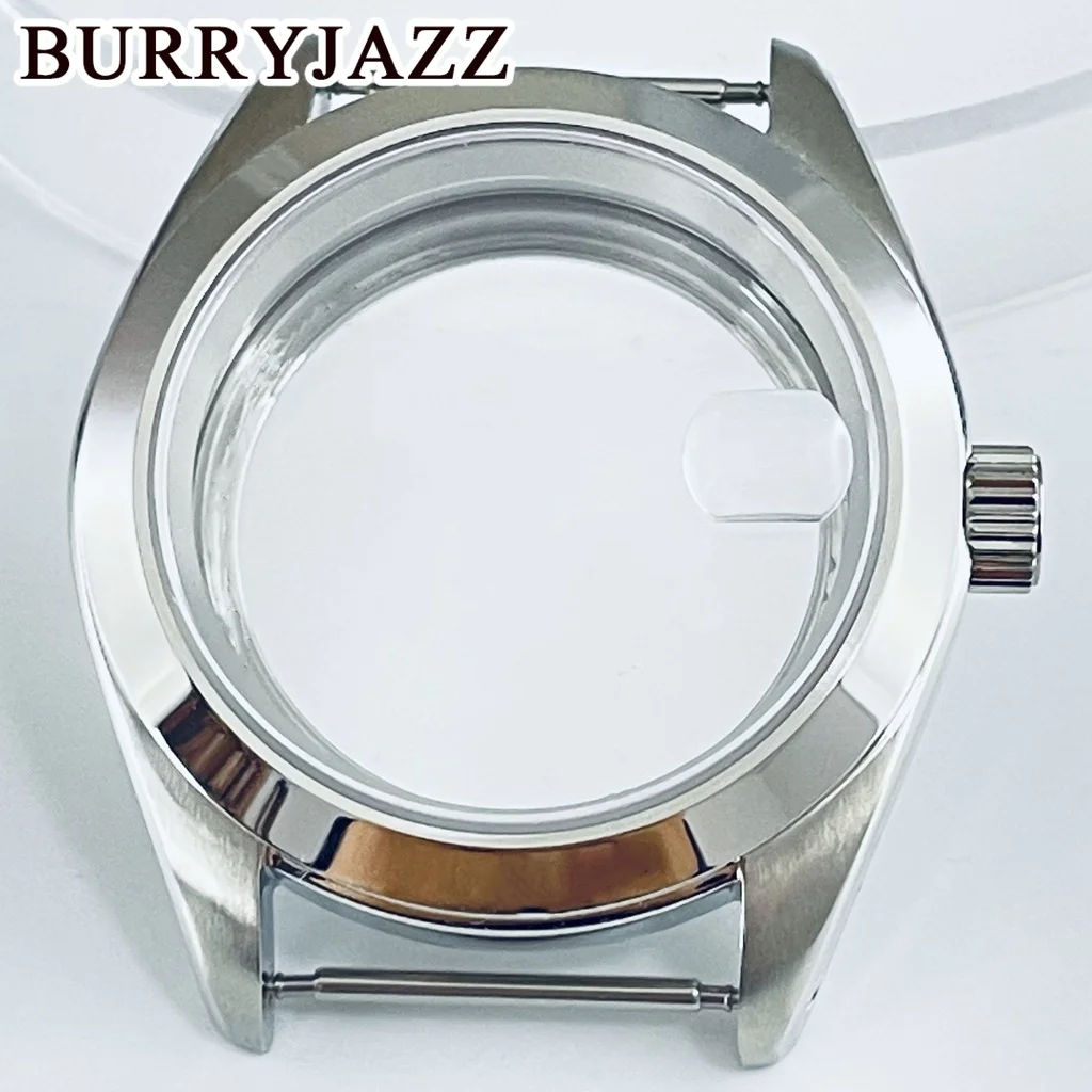 BURRYJAZZ 39mm Fit NH34 NH35 NH36 NH37 NH38 NH39 NH70 NH72 Movement Silver Watch Case Waterproof Sapphire Glass