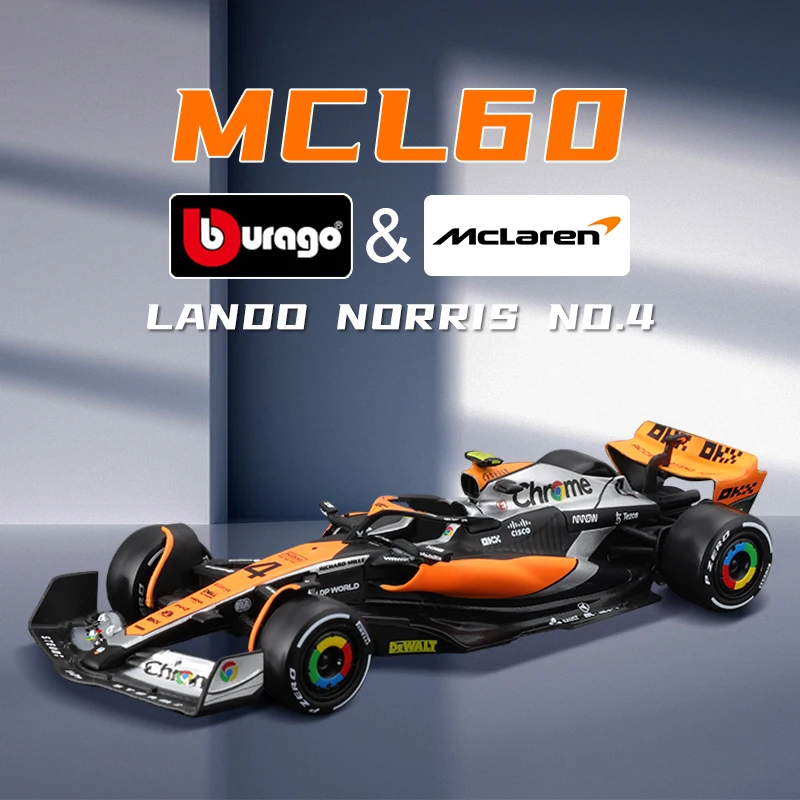 

Bburago 1:43 2023 F1 McLaren MCl60 #4 Lando Norris #81 Oscar Piastri Formula Racing Team Diecast Alloy Car Model Toy Collection