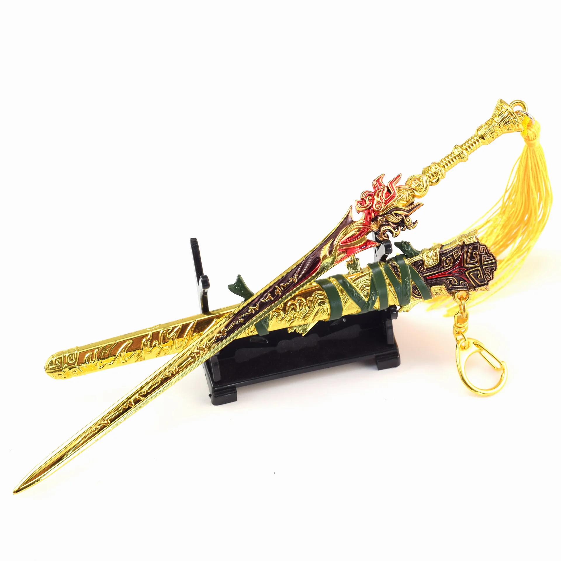 22 センチメートル/8.66 インチナラカブレードポイントゲーム周辺機器クリアロングソード武器モデル合金ハンドヘルドシースおもちゃの装飾男の子のギフト