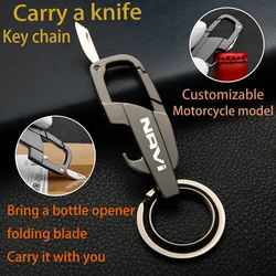 For HONDA NAVI series Titanium Motocar KeyChain Super Lightweight Titanium EDC Tool Keychain Hanging Buckle Motorcycle Key Chain