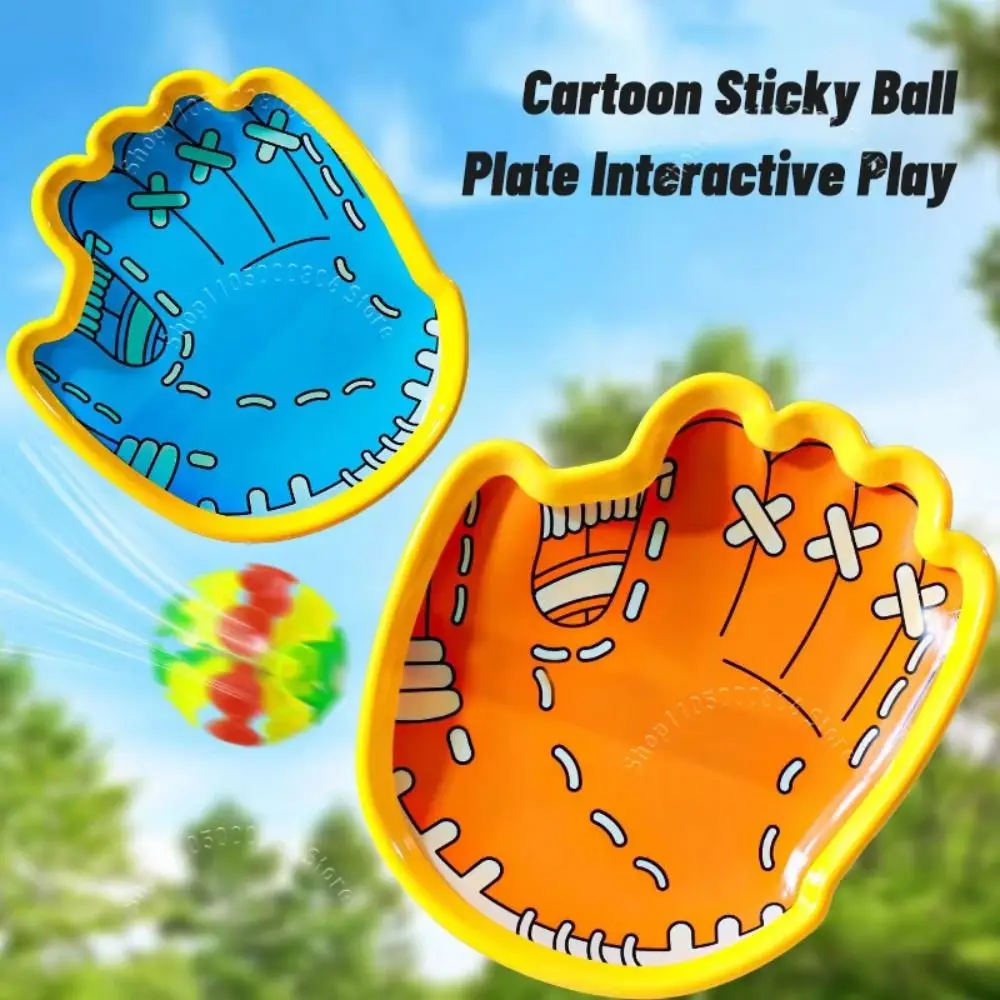 

Cartoon Suction Cup Racket Toy Hand Eye Coordination Luminous Sticky Ball Racket Set with Balls Parent Child Interactive Toy