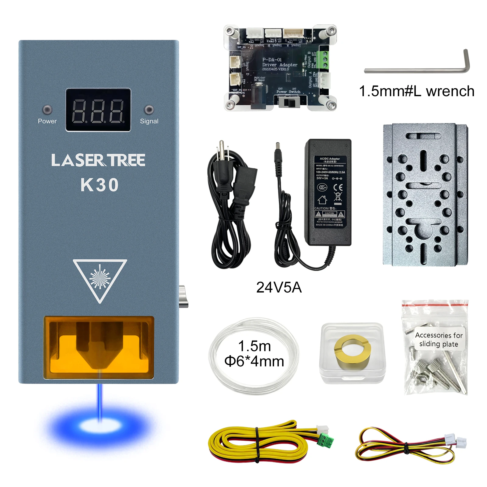 LASER TREE K30 30W optisch vermogen 6 diodelasermodule met Air Assist 450nm TTL PWM-laserkop voor graveur snijden van houtgereedschap