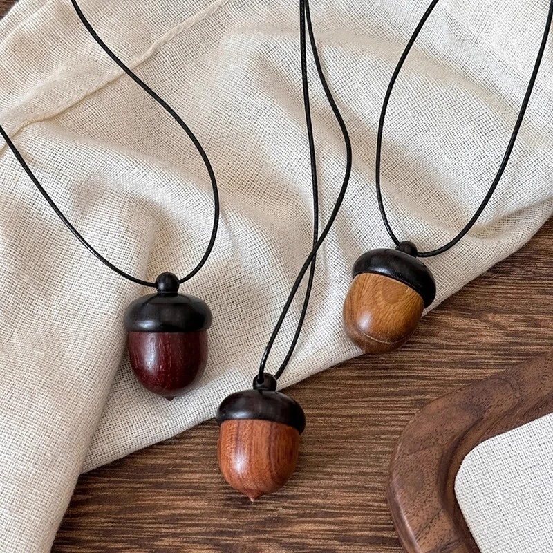 Hot Sale Creative Openable Acorn Pendant Long Necklaces Choker For Women Men Niche Sweater Chain Jewelry Gift view 3
