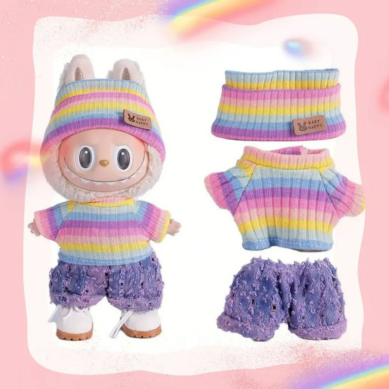 

Kawaii Labubu Doll Clothing Cute Sweater Set 17cm Clothing Shoes Doll DIY Accessories Training Sitting Party Games Toys Gifts