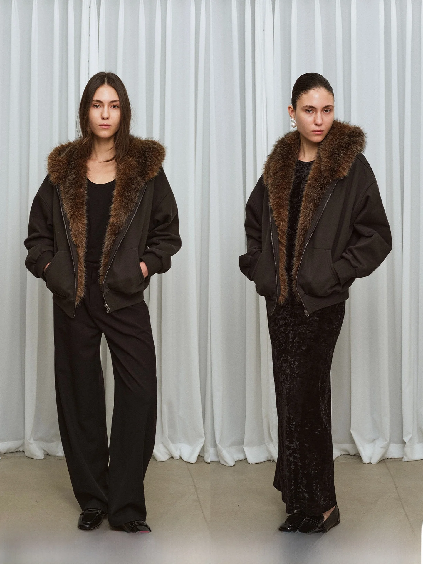 

AOLOL Модная женская зимняя куртка с капюшоном и большим меховым воротником, высококачественная, экологичная, теплая, винтажная