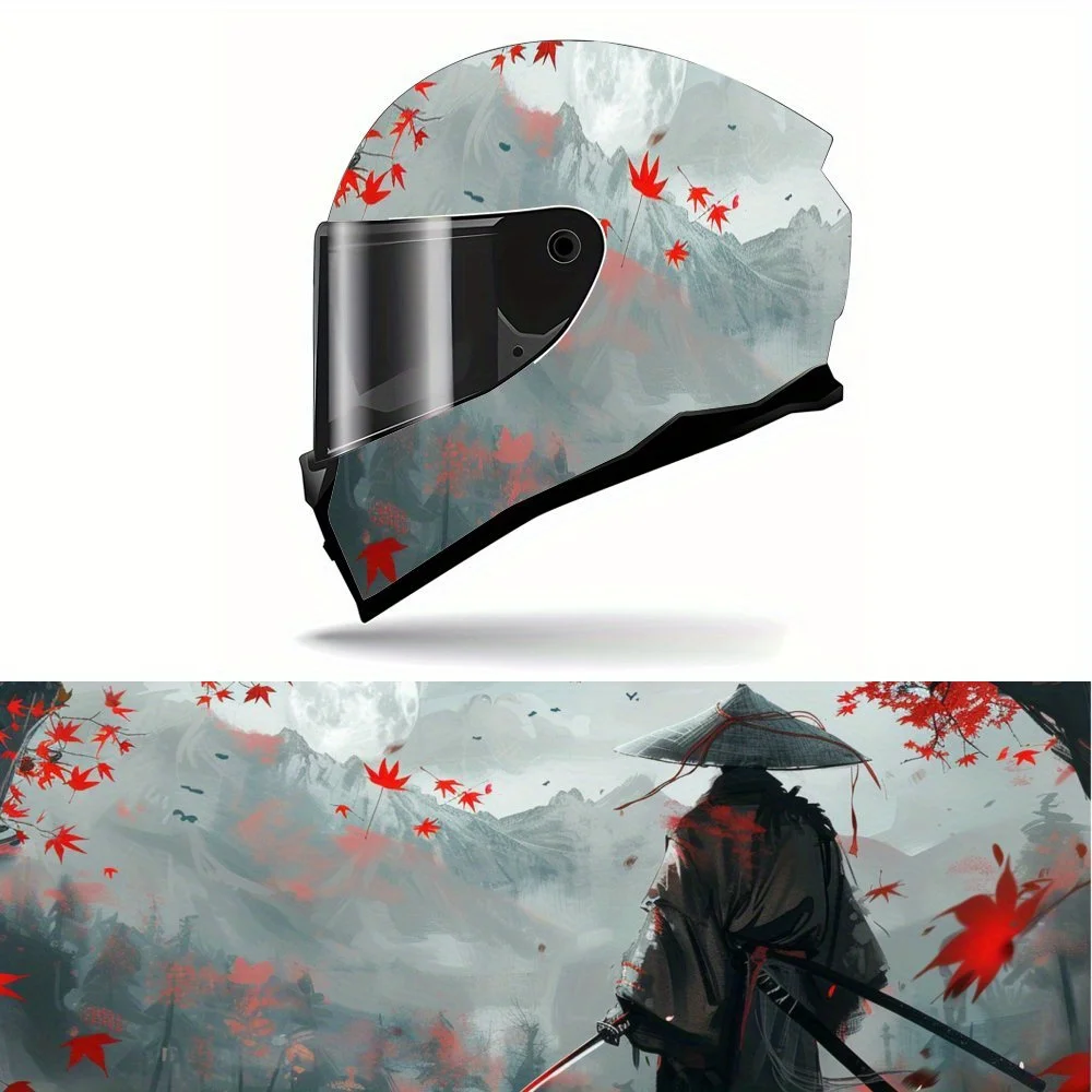 

Виниловая пленка для мотоциклетного шлема из ПВХ с героями японских боевых искусств, самоклеящаяся водонепроницаемая наклейка, декоративная пленка против царапин для японских боевых искусств