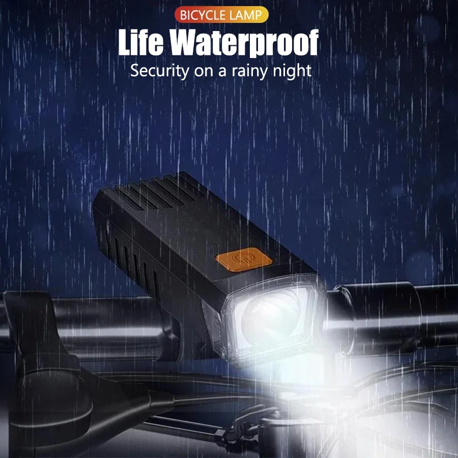 Protable Mini Super Bright LED Bike Light, Type C Rechargeable Bicycle Lamp Easy To Stall, 4 Lighting Modes, for Outdoor Riding