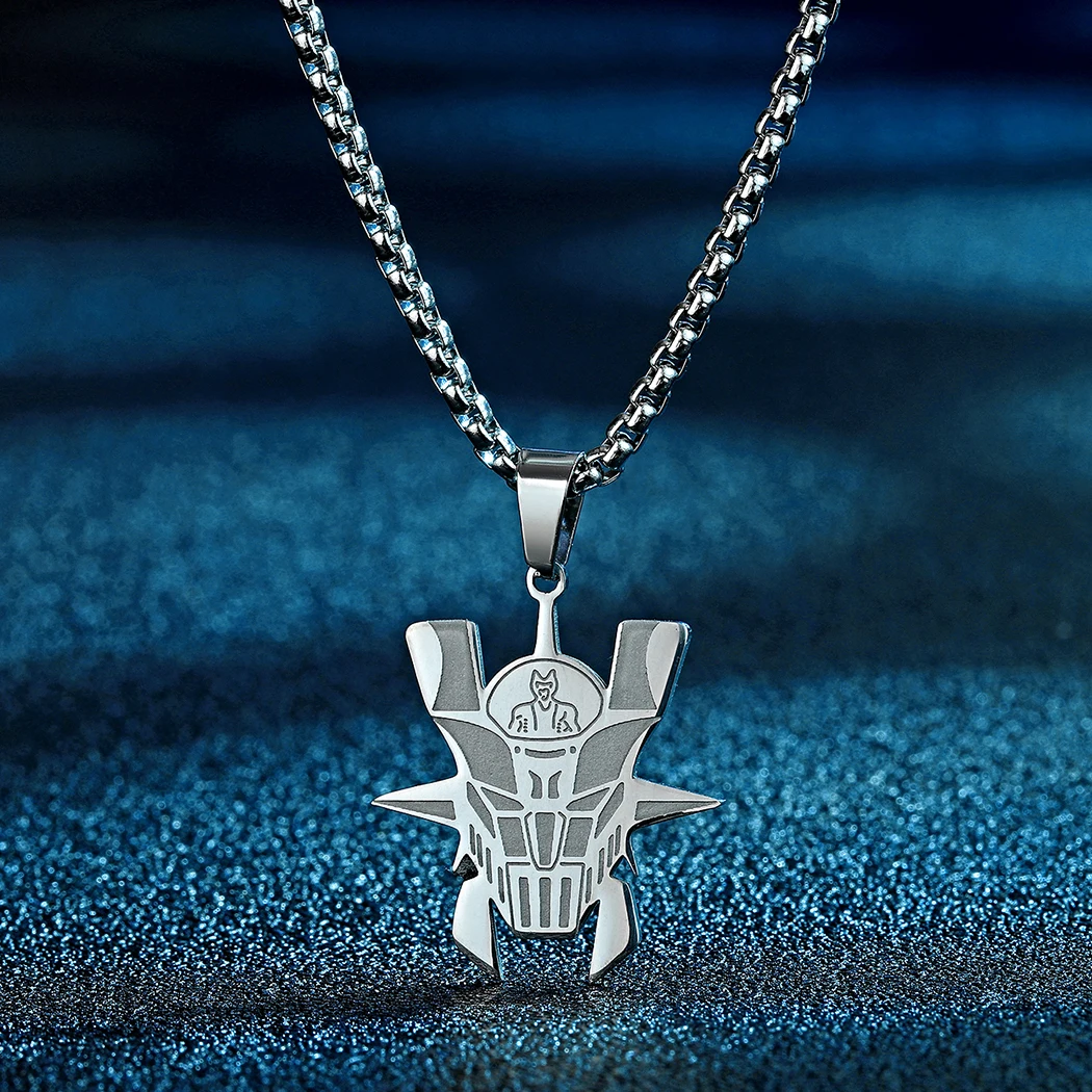 Todorova Trendy Stainless Steel Engraved Mazinger Armor Universal Pendant Necklace For Men Charm Warrior Jewelry Creative Gift