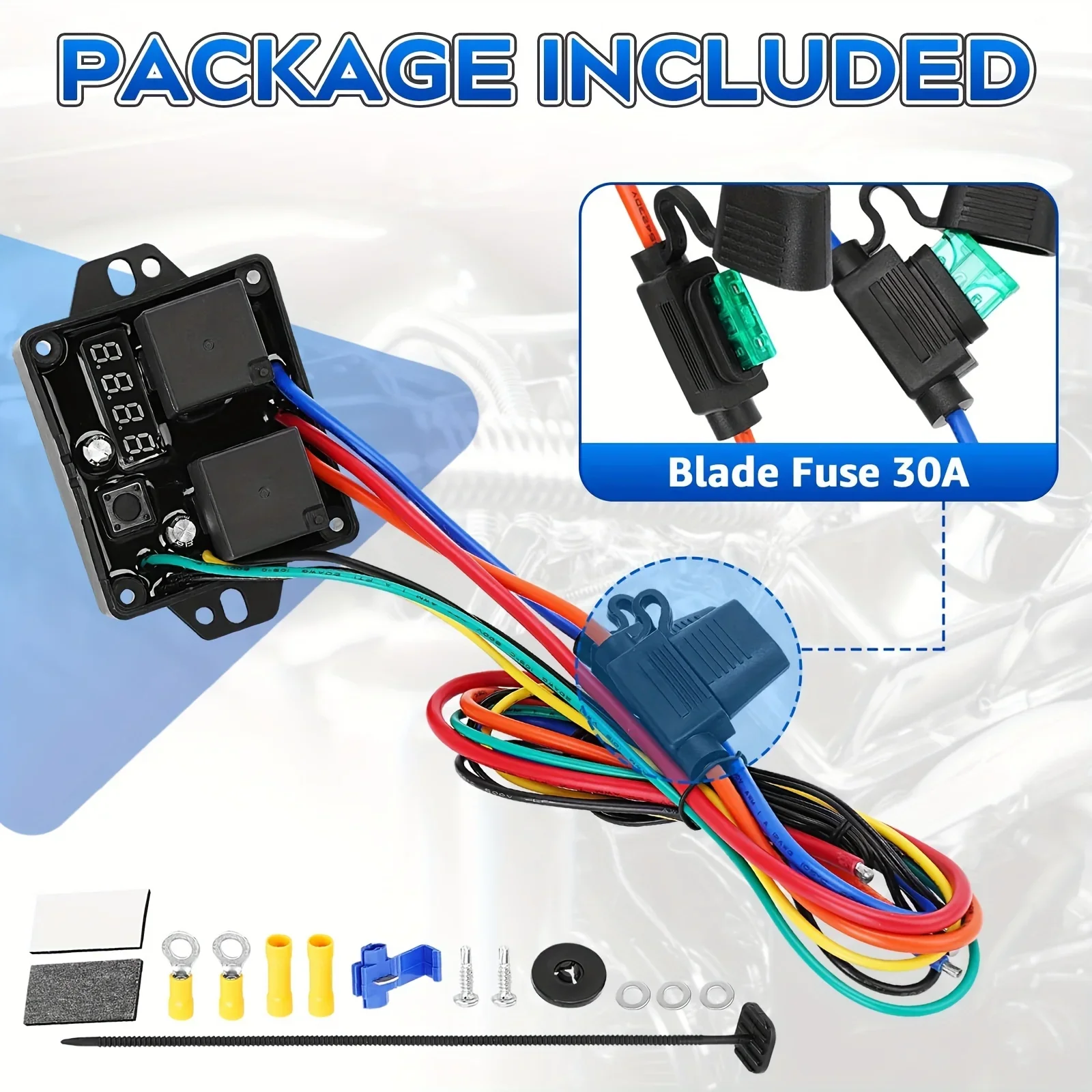 

Новый цифровой контроллер вентилятора радиатора 12 В 24 В с регулируемым диапазоном температуры, двойной контроллер электрического вентилятора, терматический переключатель вентилятора