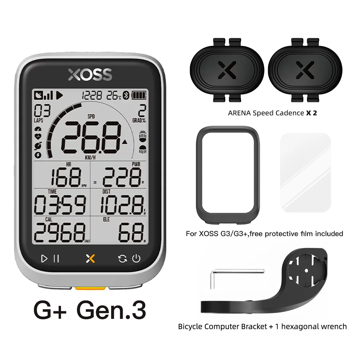 XOSS G3/G3+ GPS Bike Computer G3 Plus Cycling Speedometer ANT+