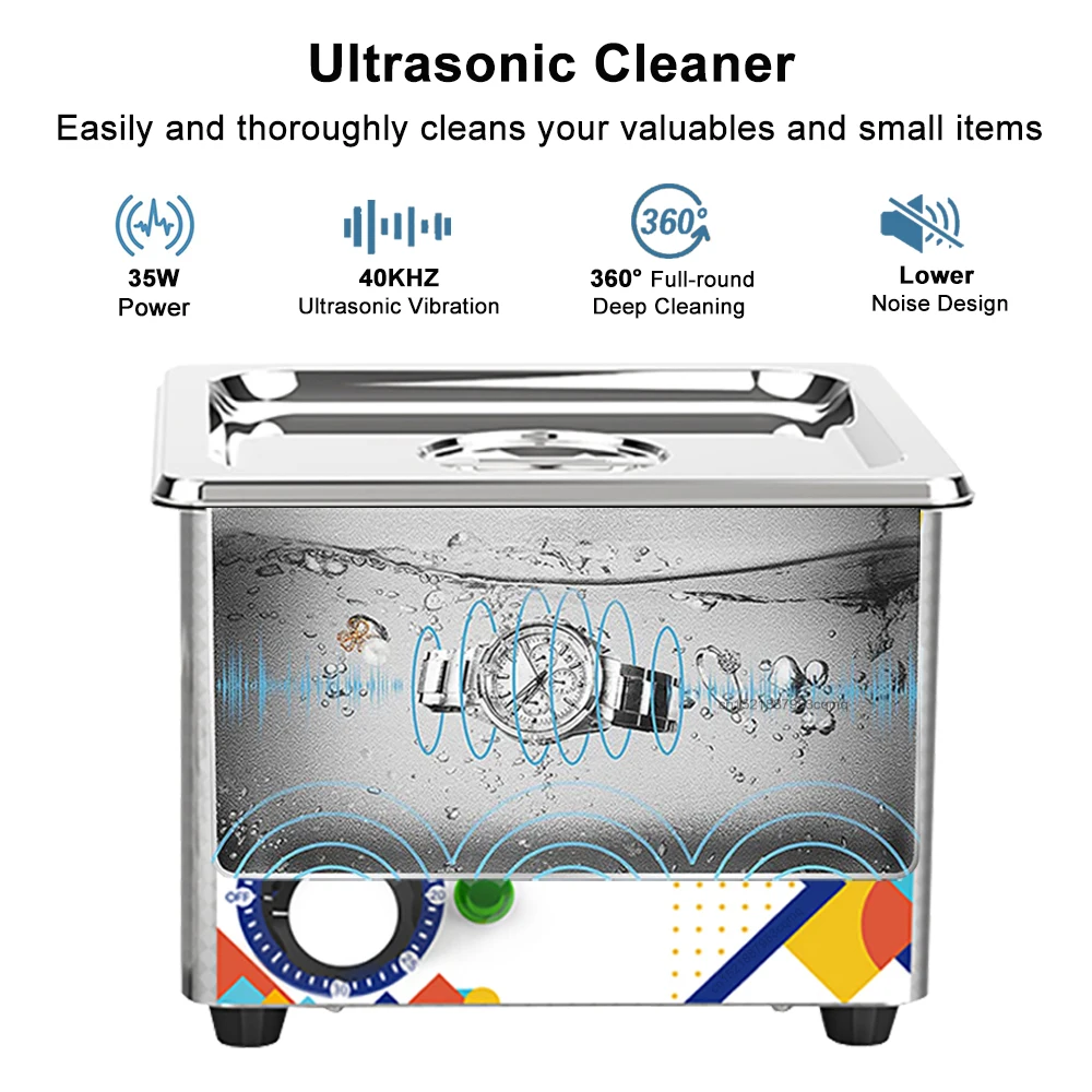 Ultrasonic Cleaner Portable Washing Machine Ultra Sonic Cleaner 35W Mini Ultrasonic Washing Machine For Jewelry Glasses Watch