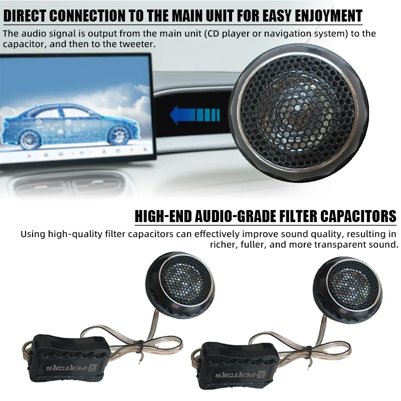 Car Dome Tweeter Speaker 280W(2pcs*140W) High Frequency Loudspeaker  Universal Car Speaker Auto Audio Treble Speaker Loudspeaker