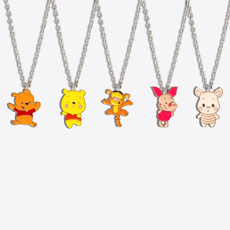 Disney-Tigre e Pooh Figuras Anime Colar para Mulheres, Camisola Kawaii Corrente, Acessórios com Pendentes, Novo, Jóias Quentes da Moda, Presentes para Meninas