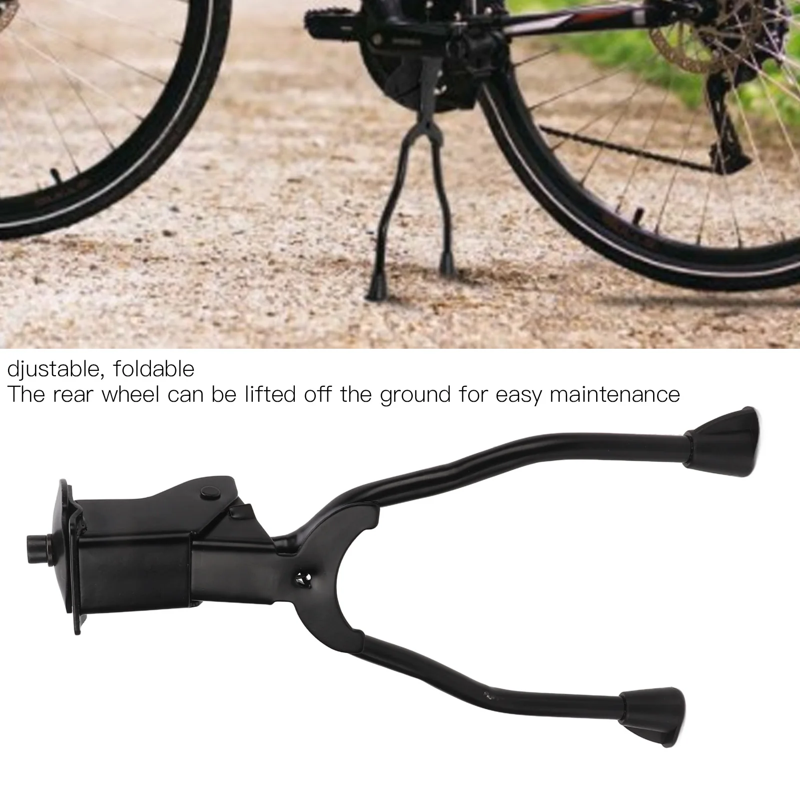 Double Leg Kickstand For Bike Center Mount Bicycle Stand Foldable Heavy Duty Adjustable Bike Kickstand With Dual Leg