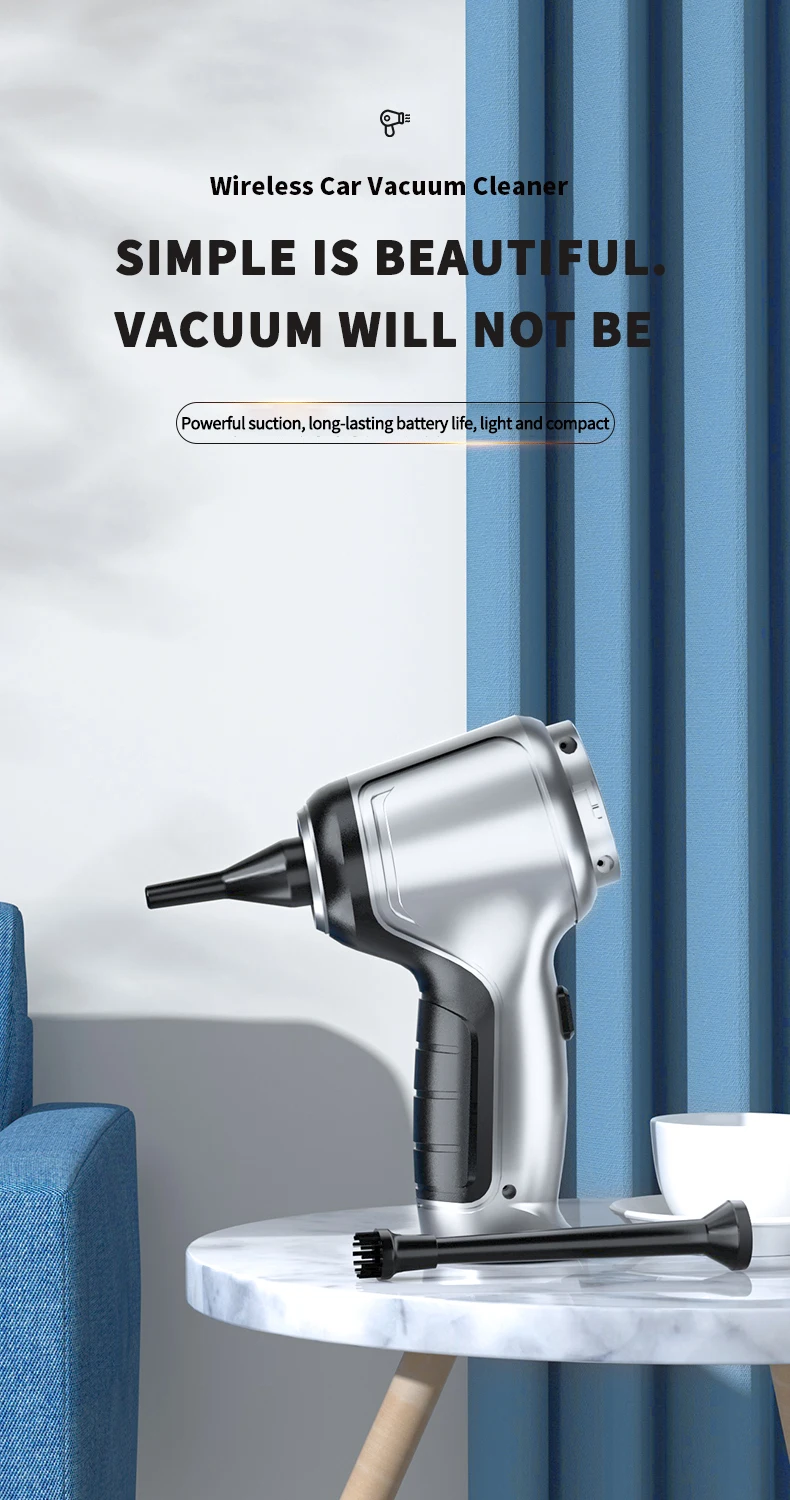 15000Pa Wireless Car Vacuum Cleaner Strong Suction Handheld Auto Vacuum Home & Car Dual Use Mini Vacuum Cleaner Home Appliance