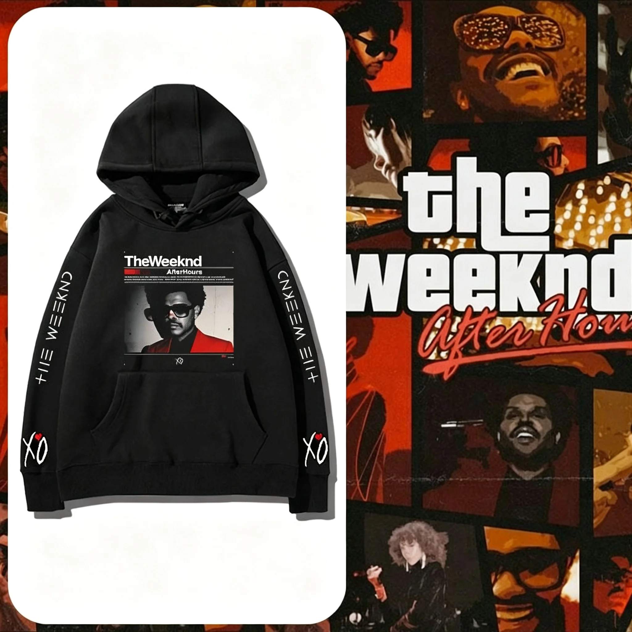 2026 The Weeknd Pot Guy Hoodies Men and Women Autumn/Winter American Rap Hip Hop Rock Clothes