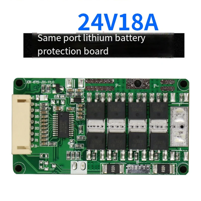 AU05 -BMS 7S 24V Same Port Lithium Battery Charging Protection Board Overcurrent/Voltage/Discharge Short Circuit Protection