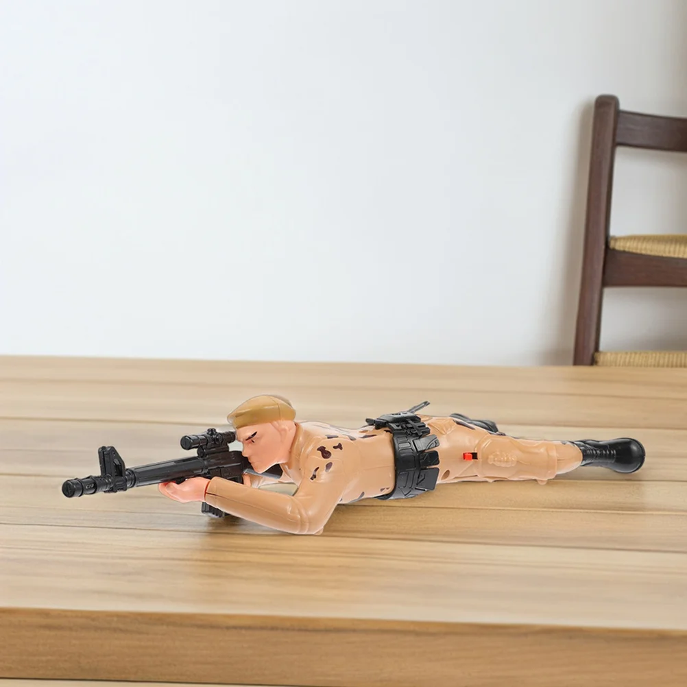 2 قطعة شخصيات الحركة التفاعلية لجندي الزحف الكهربائي للأطفال لتطوير المهارات الحركية للتعلم المبكر