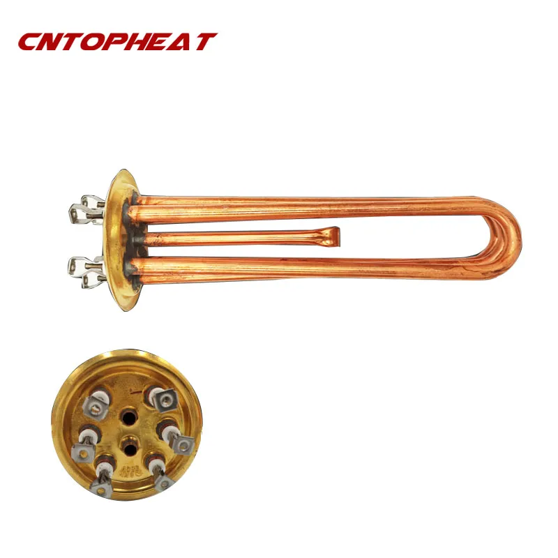 

380V Copper Heater Instant Immersion Tubular Heater Water Boiler 88MM Flange Heating Element 6KW/9KW/12KW