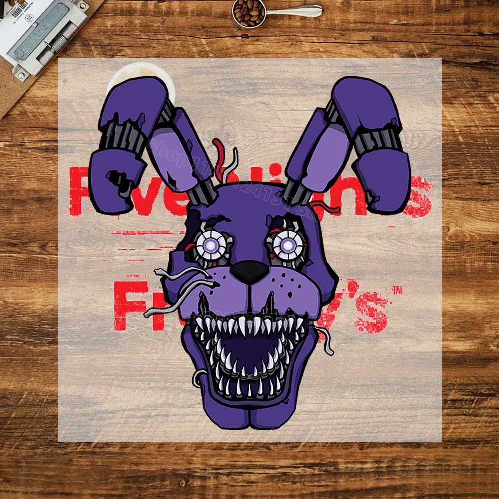 New Style Fnafs Patches for Clothing Pegatinas Impresas En Ropa Heat Transfer Stickers for T-Shirt Anime Patch Sticker DIY Gift